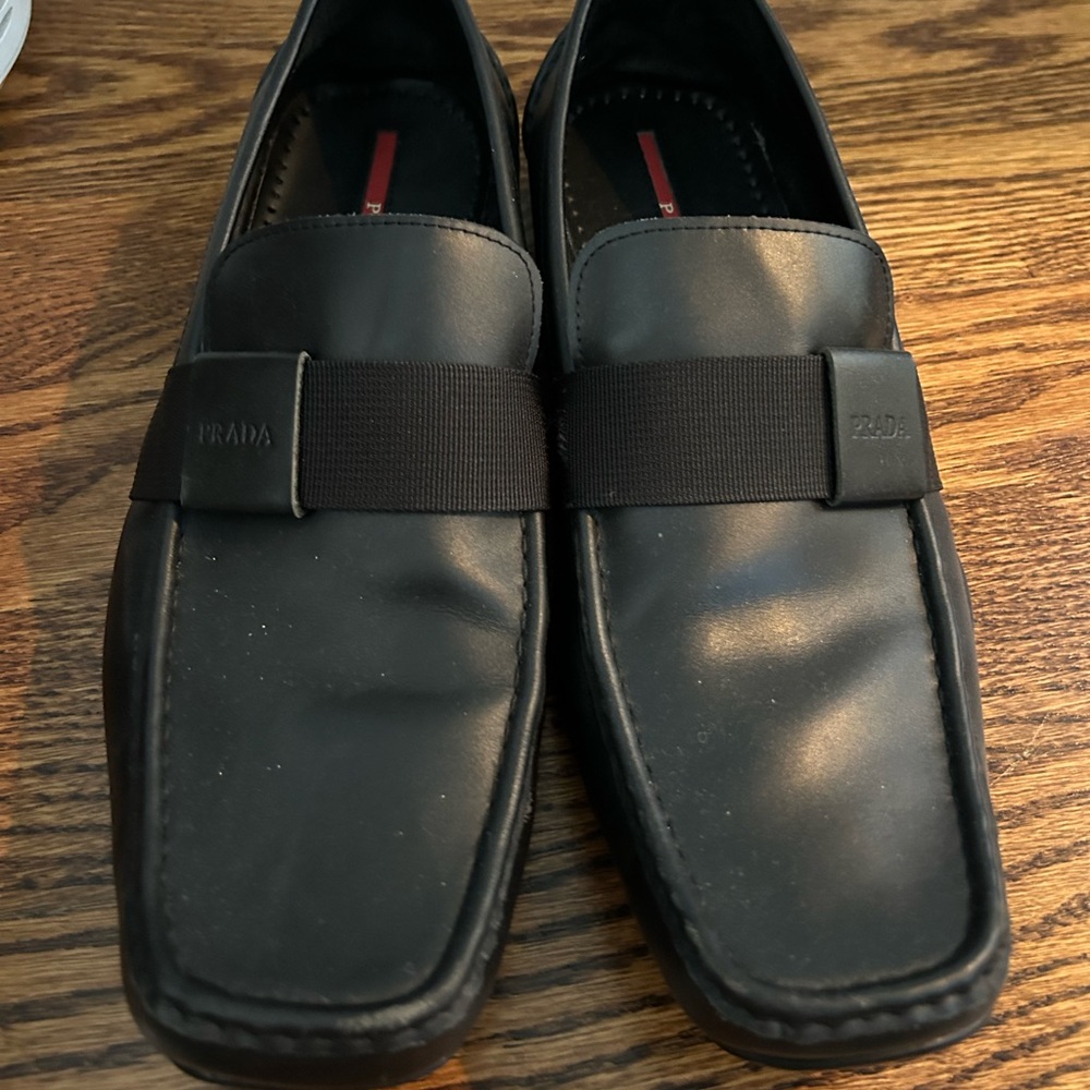 PRADA Leather Men’s Driver Loafers Size 44 Euro 10.5 US